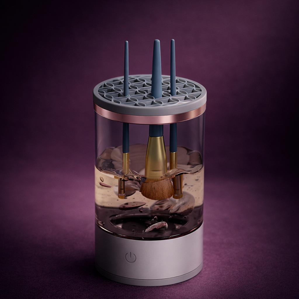 Electric Makeup Brush Cleaner™ What Used to Take Hours Now Takes Seconds.