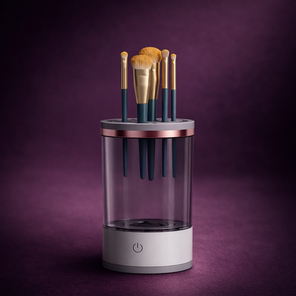 Electric Makeup Brush Cleaner™ What Used to Take Hours Now Takes Seconds.